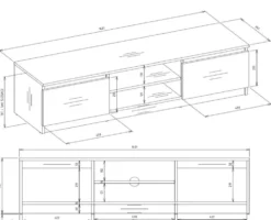 Mobile porta tv moderno 140 cm nero PTVT2