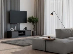 Mobile porta tv moderno 120 cm nero PTVT1