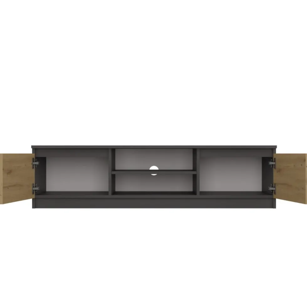 Mobile porta tv moderno 140 cm rovere e antracite PTVT2