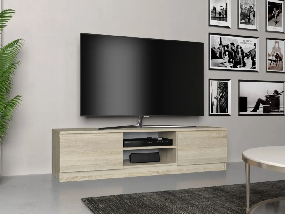 Mobile porta tv moderno 140 cm rovere chiaro PTVT2