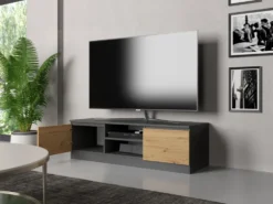 Mobile porta tv moderno 120 cm rovere e antracite PTVT1