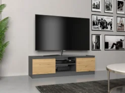 Mobile porta tv moderno 120 cm rovere e antracite PTVT1