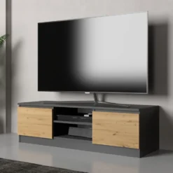 Mobile porta tv moderno 120 cm rovere e antracite PTVT1