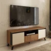 Mobile porta tv moderno con ante e cassetto 150x53,5x40 cm in rovere, grafite e beige PTVU1