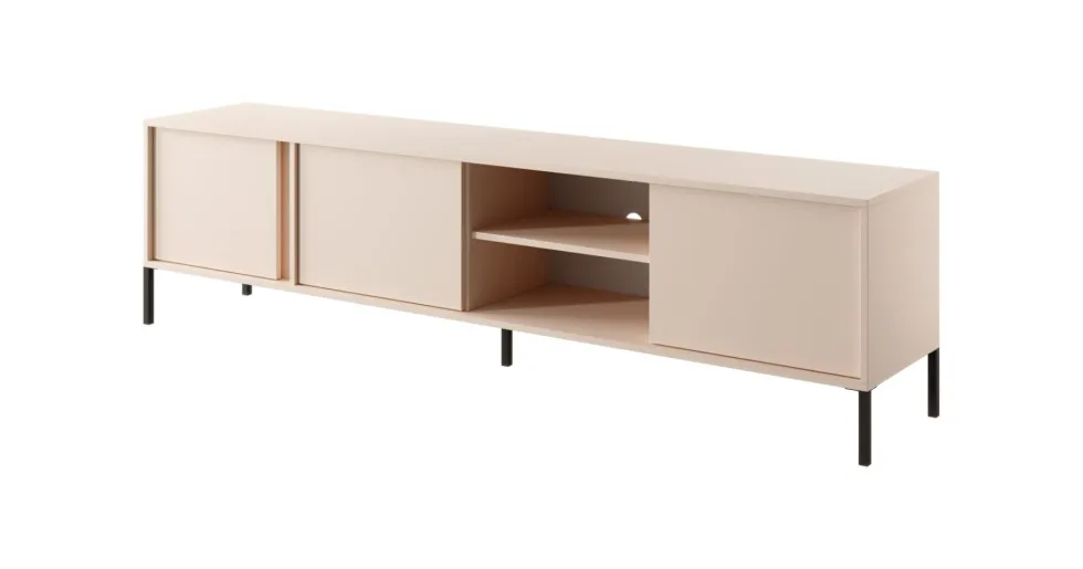 Mobile porta tv moderno con luce LED 203x53cm beige PTVLK4