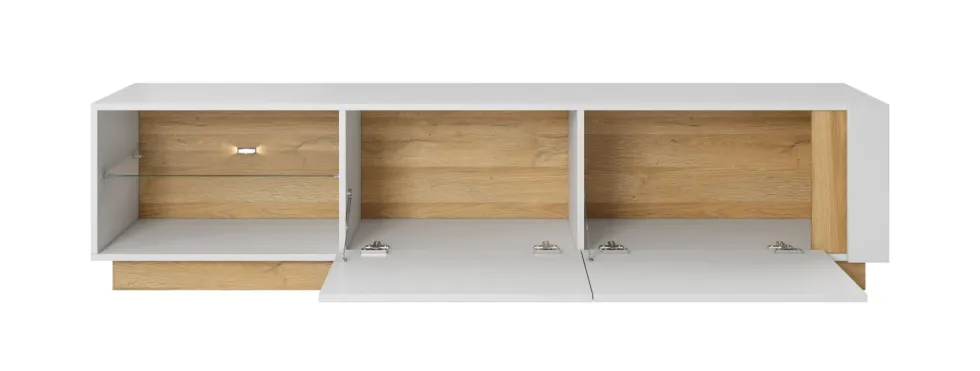 Mobile porta tv moderno con luci LED 187x45cm bianco PTVLK2