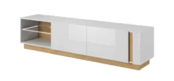 Mobile porta tv moderno con luci LED 187x45cm bianco PTVLK2