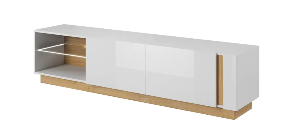 Mobile porta tv moderno con luci LED 187x45cm bianco PTVLK2
