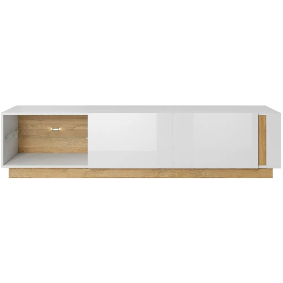 Mobile porta tv moderno con luci LED 187x45cm bianco PTVLK2
