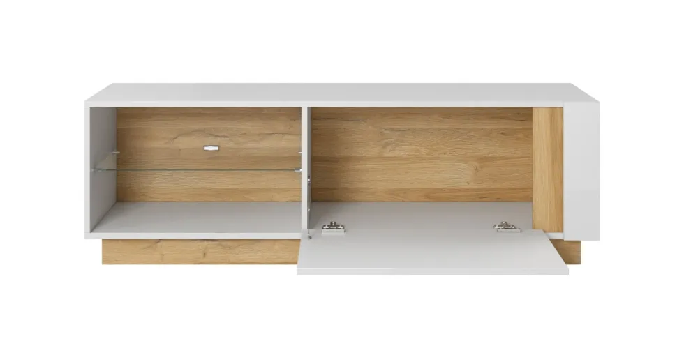 Mobile porta tv moderno con luci LED 138X45cm bianco PTVLK1