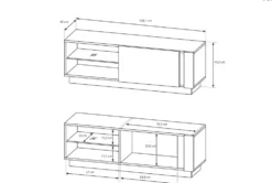 Mobile porta tv moderno con luci LED 138X45cm bianco PTVLK1