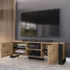 Mobile porta TV moderno rovere e nero PTI12