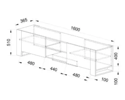Mobile porta TV moderno rovere e nero PTI12