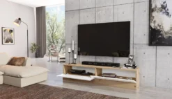 Mobile porta TV moderno rovere e bianco PTI13