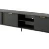 Mobile porta tv moderno 203x53cm antracite con dettagli oro PTVLK6