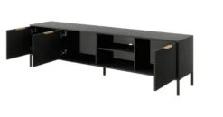 Mobile porta tv moderno 203x53cm antracite con dettagli oro PTVLK6