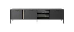 Mobile porta tv moderno 203x53cm antracite con dettagli oro PTVLK6