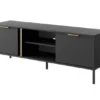 Mobile porta tv moderno 153x53cm antracite con dettagli oro PTVLK7