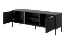 Mobile porta tv moderno 153x53cm antracite con dettagli oro PTVLK7
