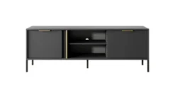 Mobile porta tv moderno 153x53cm antracite con dettagli oro PTVLK7
