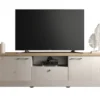 Mobile porta TV moderno 211x58 cm bianco effetto legno e rovere PTL25
