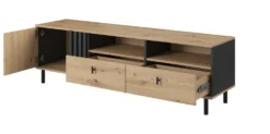 Mobile porta tv moderno 165x49cm con cassetti rovere e nero PTVLK15