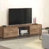 Mobile porta TV moderno 180x40 cm con ante scorrevoli marrone PTG7