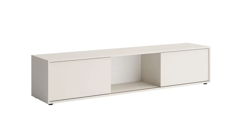 Mobile porta TV moderno 180x40 cm con ante scorrevoli beige PTG7