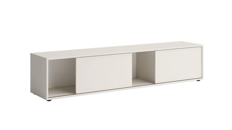 Mobile porta TV moderno 180x40 cm con ante scorrevoli beige PTG7