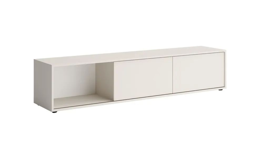 Mobile porta TV moderno 180x40 cm con ante scorrevoli beige PTG7