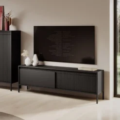 Mobile porta tv moderno 187x53cm nero PTVLK25