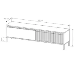 Mobile porta tv moderno 187x53cm nero PTVLK25