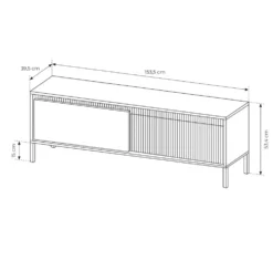 Mobile porta tv moderno 153x53cm nero PTVLK24
