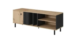 Mobile porta tv moderno 138x49cm rovere e nero PTVLK16