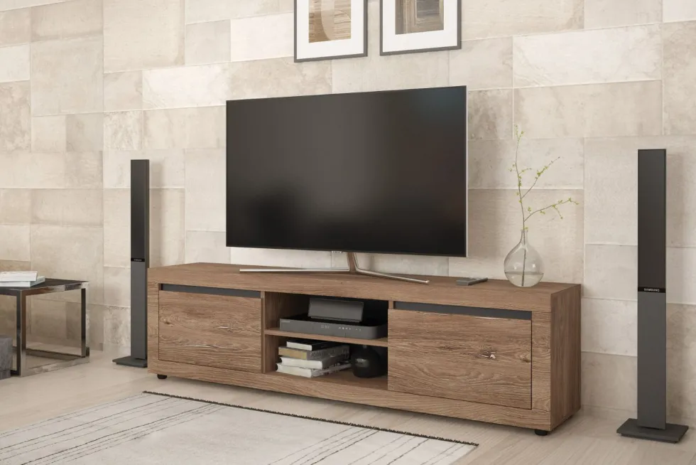 Mobile porta tv moderno 180x50 marrone e antracite PTG5