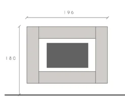 Mobile porta tv sospeso 180x180 cm bianco lucido e rovere PTL40