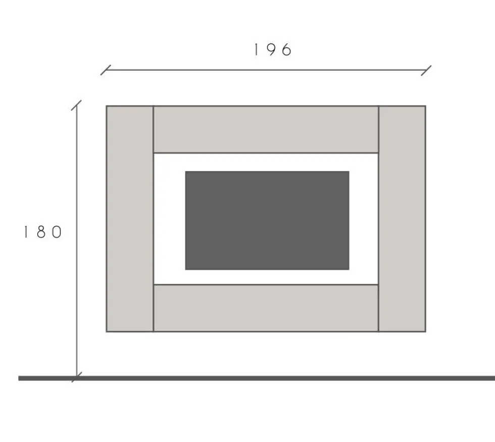 Mobile porta tv sospeso 180x180 cm bianco lucido e rovere PTL40