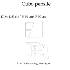 Mobile porta TV sospeso 193x150 cm grigio scuro e grigio chiaro PTL37