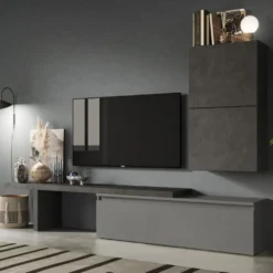 Mobile porta tv 280x190 cm grigio e piombo PTL31