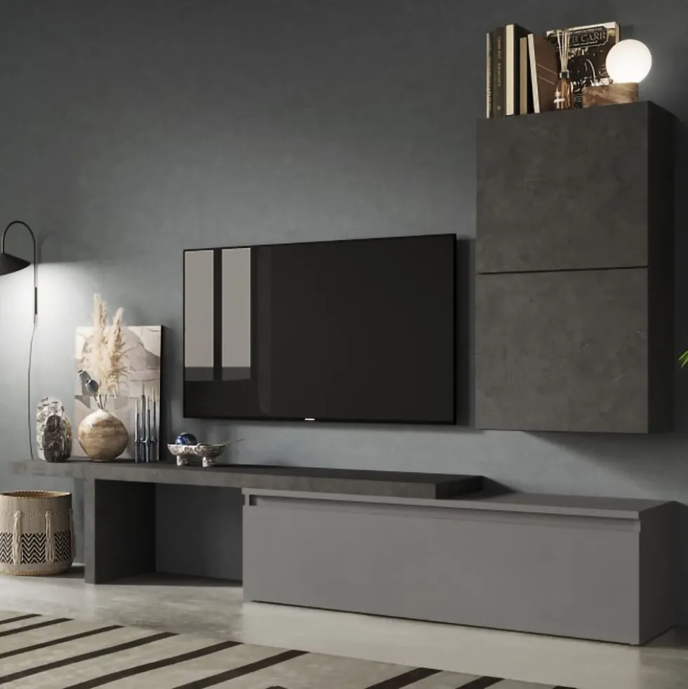 Mobile porta tv 280x190 cm grigio e piombo PTL31