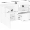 Mobile porta TV 121x57 moderno con anta singola e cassetto design geometrico grigio lucido PTL5