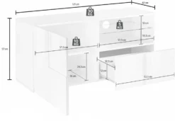 Mobile porta TV 121x57 moderno con anta singola e cassetto design geometrico rovere PTL5