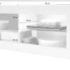 Mobile porta TV 140x56 moderno con anta singola e vani a giorno nero e pero PTL3