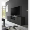 Mobile porta TV 181x57 moderno con design geometrico doppia anta e cassetto grigio lucido PTL4