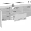 Mobile porta TV 181x57 moderno con design geometrico doppia anta e cassetto rovere PTL4
