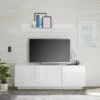 Mobile porta TV 181x63 moderno con tre ante battenti bianco lucido PTL11