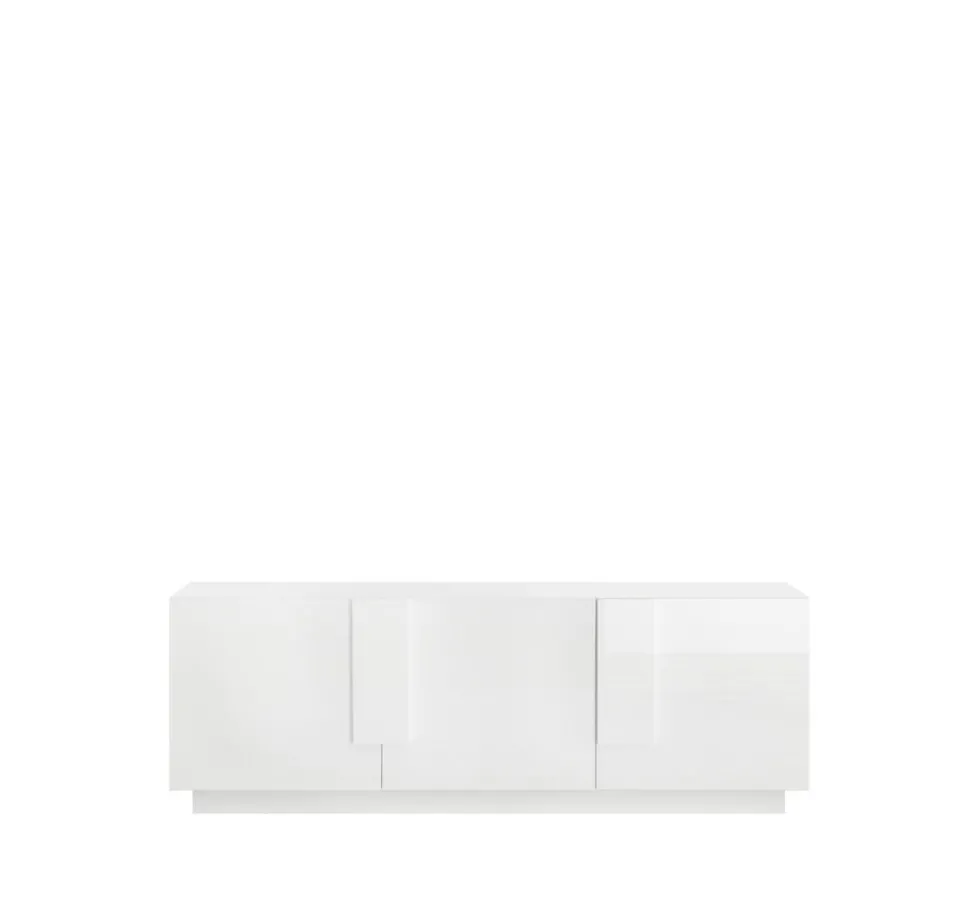 Mobile porta TV 181x63 moderno con tre ante battenti bianco lucido PTL11
