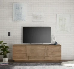 Mobile porta TV 181x63 moderno con tre ante battenti rovere PTL11