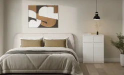 Mobile soggiorno multiuso 70x97 cm con ante e cassetti bianco opaco MMT5