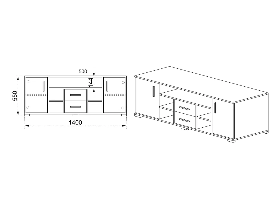 Mobile Stile Contemporaneo Porta Tv PTI6244
